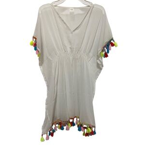 Cover-Up Swimwear Kids White Tassel Swim Coverup
